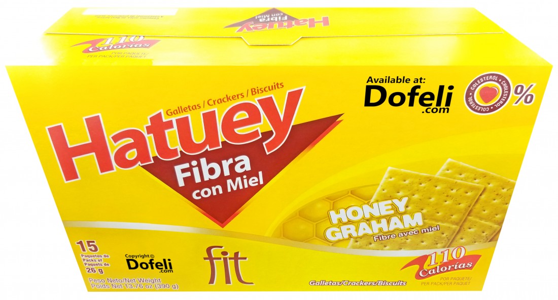Hatuey fibre and honey crackers, popular and nutritious snack pack from the Dominican Republic.
